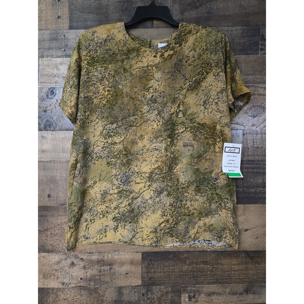 Vintage Y2K Neutral Marble Print Top Capsule Career Classic Size Medium NOS